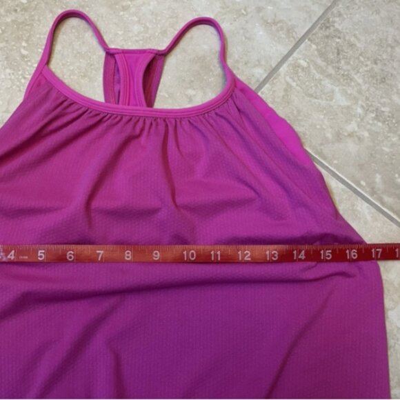 Lululemon Women's Sz 8 No Limits Tank Raspberry Pink Layered Racerback Bra/Tank - Picture 7 of 11